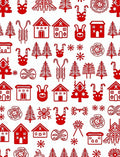 Festive Red Holiday Icons Repeat Rug