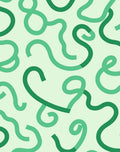 Abstract Swirling Green Lines Rug