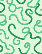 Abstract Swirling Green Lines Rug