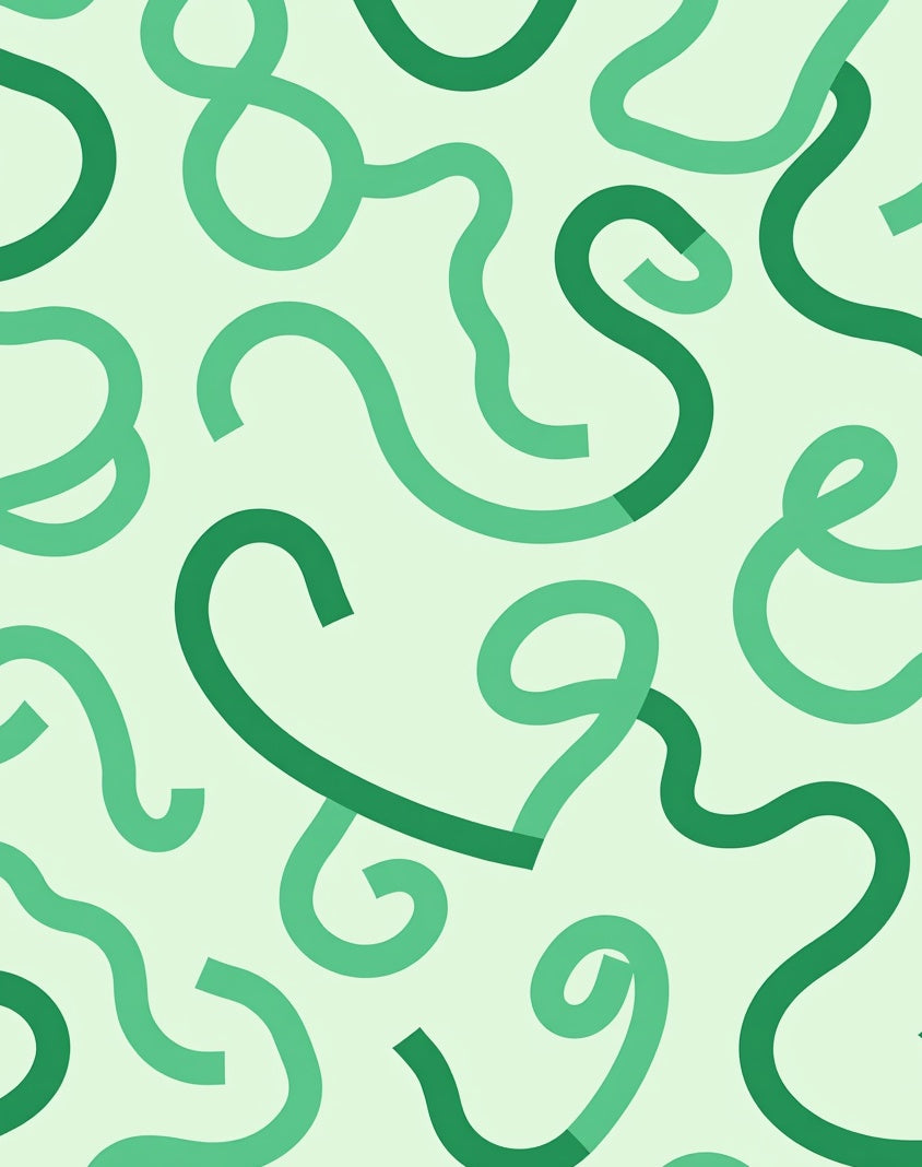 Abstract Swirling Green Lines Rug