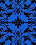 Black Floral Vine Pattern Rug