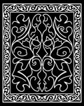 Black White Traditional Floral Pattern Rug