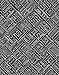 Intricate Black White Geometric Maze Rug