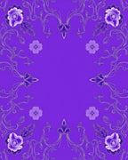 Elegant Floral Leaf Filigree Pattern Rug