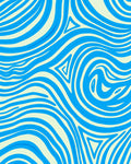 Blue Organic Swirl Pattern Rug