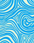 Blue Organic Swirl Pattern Rug