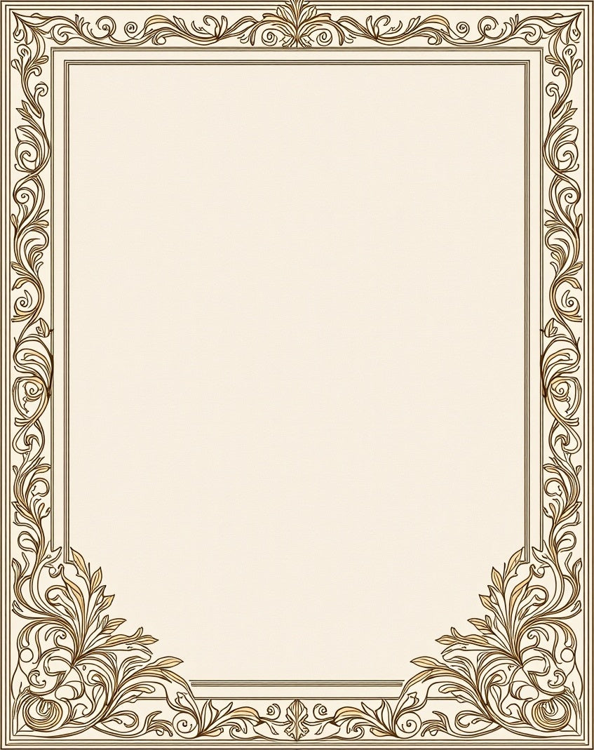 Ornate Flourish Classic Border Design Rug