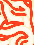 Bold Orange White Abstract Swirls Rug