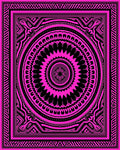 Vivid Pink Radial Mandala Art Rug
