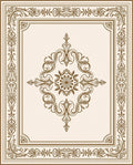 Elegant Floral Scrollwork Frame Rug