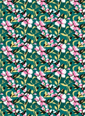 Floral Vines with Pink White Blossoms Rug
