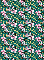 Floral Vines with Pink White Blossoms Rug