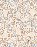 Abstract Cream Swirls with Brown Blue Rug