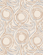 Abstract Cream Swirls with Brown Blue Rug