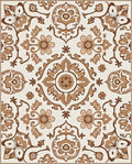 Ornate Floral Scrollwork And Flower Rug