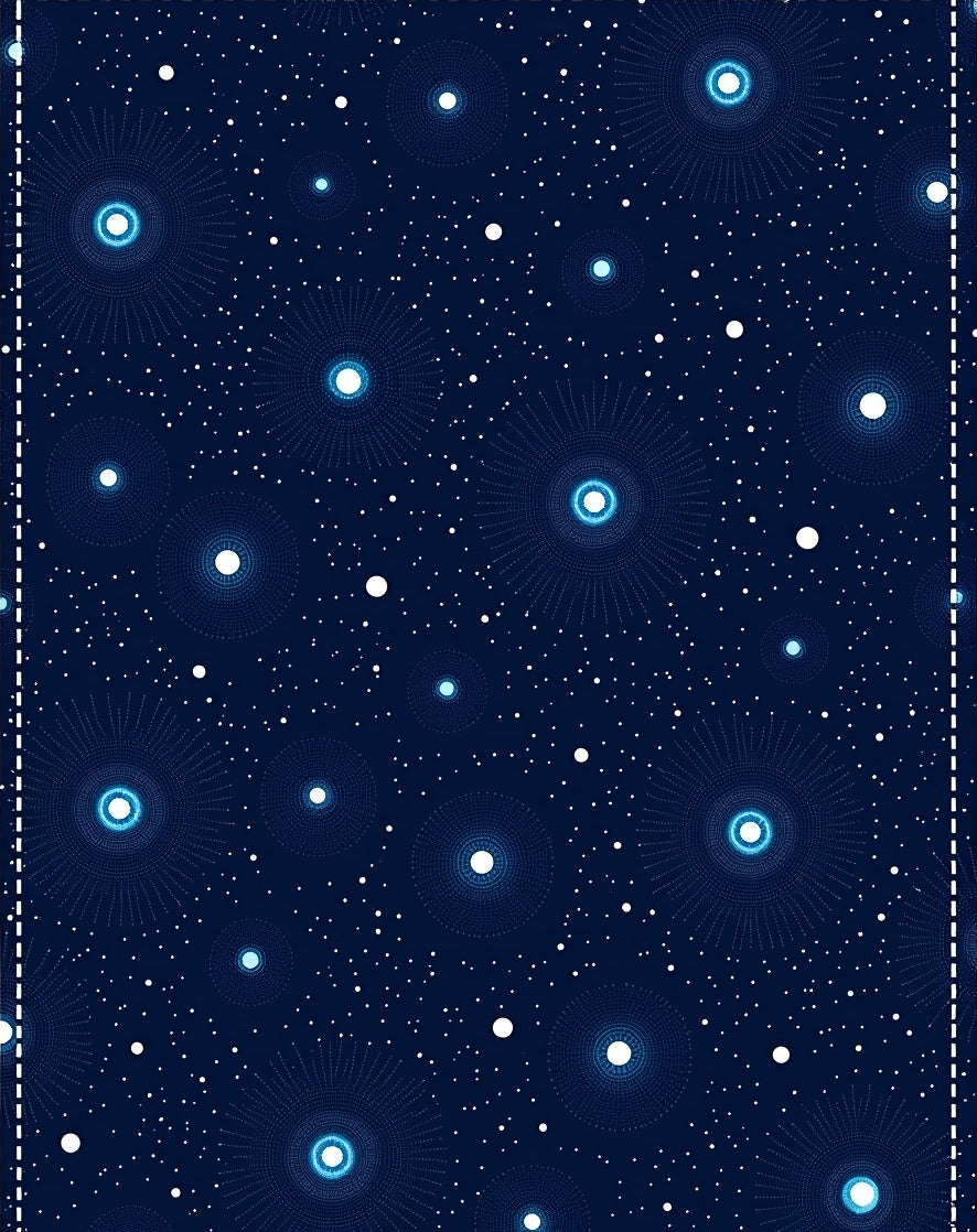 Abstract Radial Starburst Dark Blue Rug