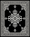 Black White Ornamental Floral Medallion Rug