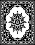 Intricate Black White Starburst Mandala Rug