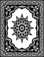 Intricate Black White Starburst Mandala Rug