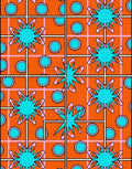 Retro Sunburst Circle Pattern Rug