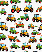 Vibrant Tractor Pattern Fun Design Rug