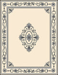 Elegant Gray Floral Scroll Medallion Rug