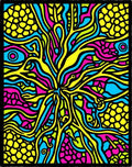 Abstract Neural Vine Pattern Rug