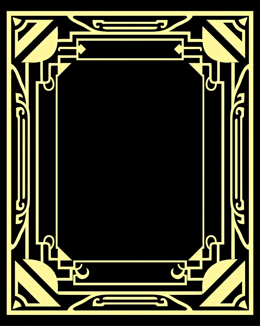 Geometric Art Deco Style Frame Pattern Rug
