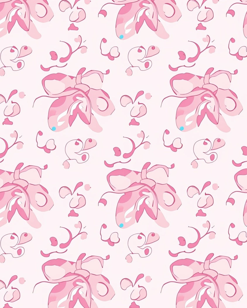 Abstract Pink Watercolor Flower Pattern Rug