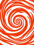 Orange Swirl Graphic Pattern Rug