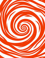 Orange Swirl Graphic Pattern Rug