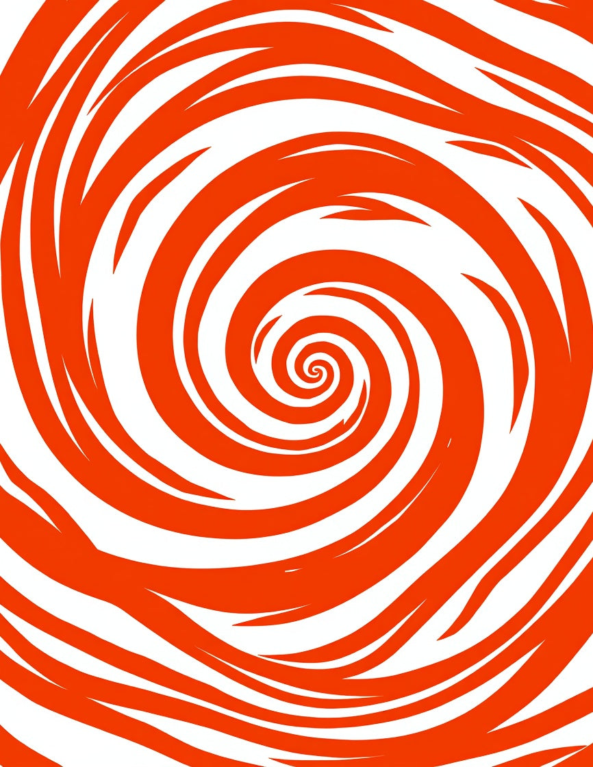 Orange Swirl Graphic Pattern Rug