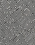 Abstract Black White Geometric Maze Design Rug