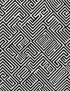 Abstract Black White Geometric Maze Design Rug