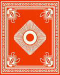 Bold Red And Cream Geometric Medallion Rug