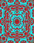 Bold Red Floral Mandala Pattern Rug
