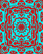 Bold Red Floral Mandala Pattern Rug