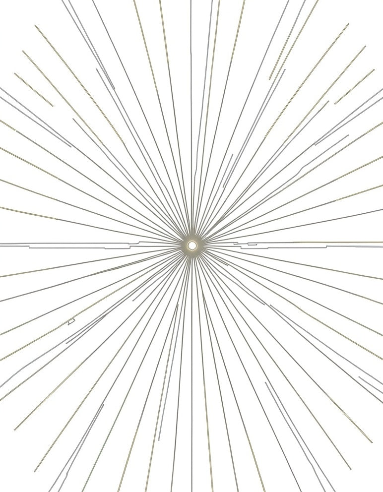 Radiating Thin Line Starburst Pattern Rug