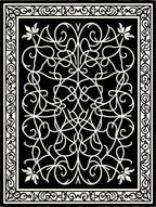 Intricate Scrollwork Floral Pattern Rug