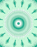 Teal Sunburst Mandala Pattern Rug