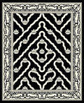 Ornate Black Cream Floral Pattern Rug