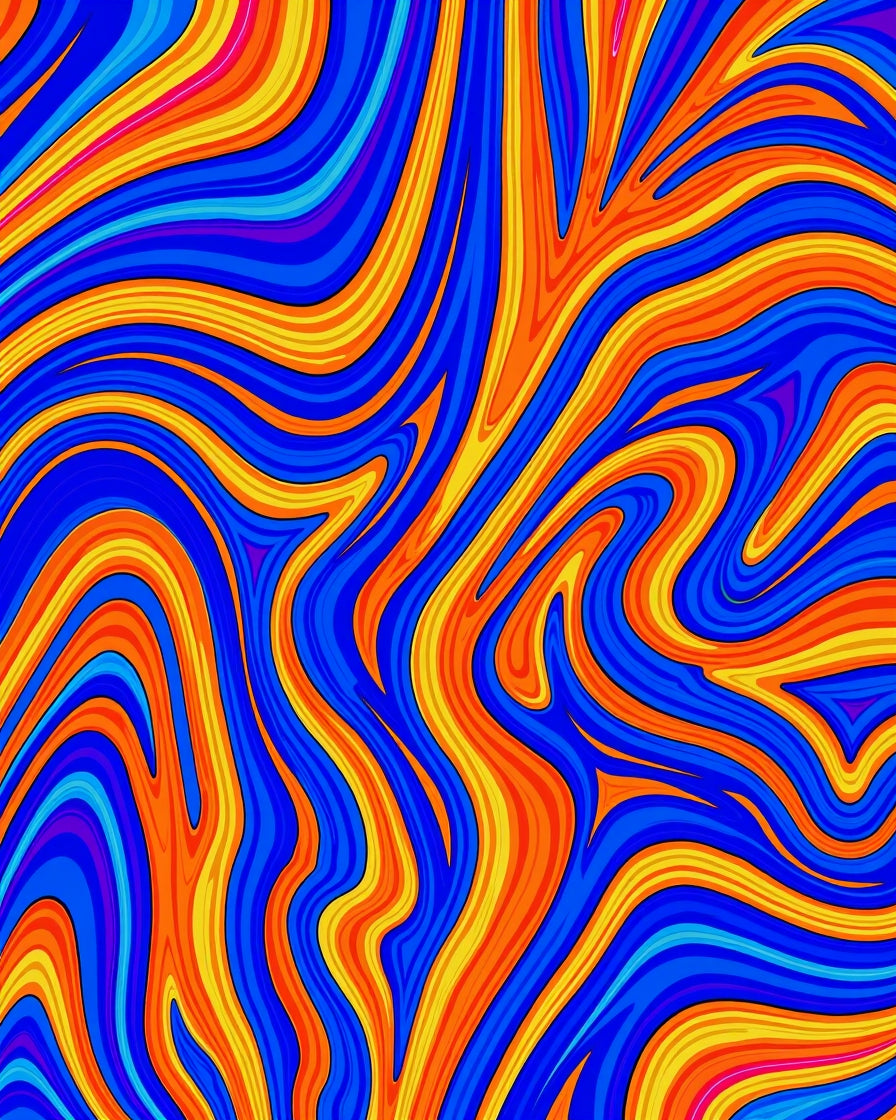 Vivid Swirls Bold Flow Pattern Rug
