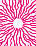 Bold Pink Radial Waves Pattern Rug
