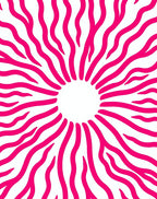Bold Pink Radial Waves Pattern Rug