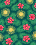 Tropical Floral And Leaf Pattern Rug