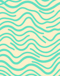 Aqua Wave Cream Pattern Rug
