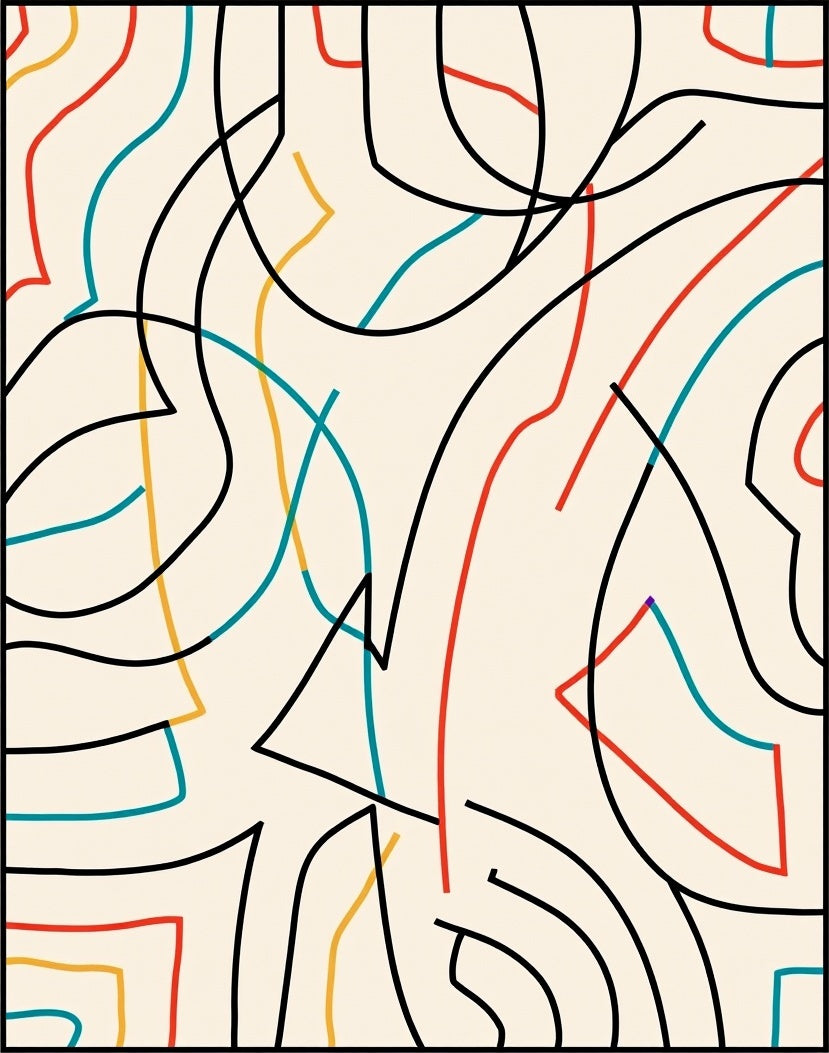 Abstract Flowing Lines Pattern Rug