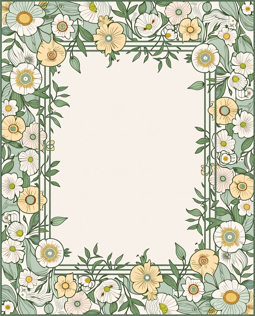 Floral Garden Border Design Rug