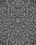Abstract Black White Organic Pattern Rug