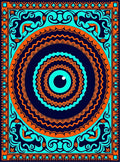 Vibrant Geometric Eye Mandala Pattern Rug